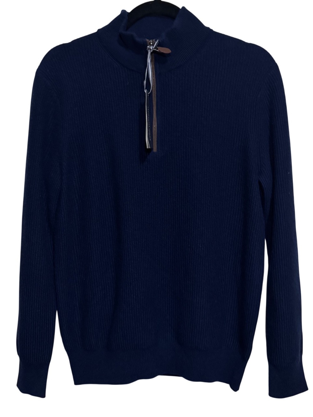 Vineyard Vines Men's Navy Half-Zip Ribbed Sweater, Small. NWT